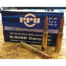 Munizioni cal. 6,5x52 Carcano 139grs SP BT 20 pezzi (PPU Partizan)