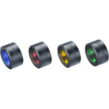 Set 4 filtri colorati giallo, rosso, verde, blu per torce PL70,PL80 (Walther)