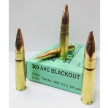 Munizioni cal. 300 AAC Blackout FMJ 124gr conf. 20 pezzi (S&B)