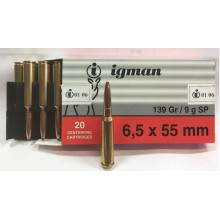 Munizioni cal. 6,5x55 SP 139gr conf. 20 pezzi (Igman)