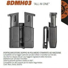 Porta caricatore bifilare doppio in polimero 360° (Vega Holster)